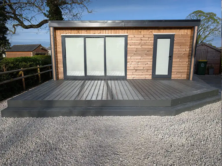 Composite decking with step woodplumpton front after final