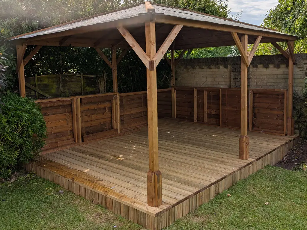 Photo of Timber Deck with Wooden Gazebo